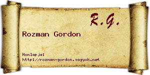 Rozman Gordon névjegykártya